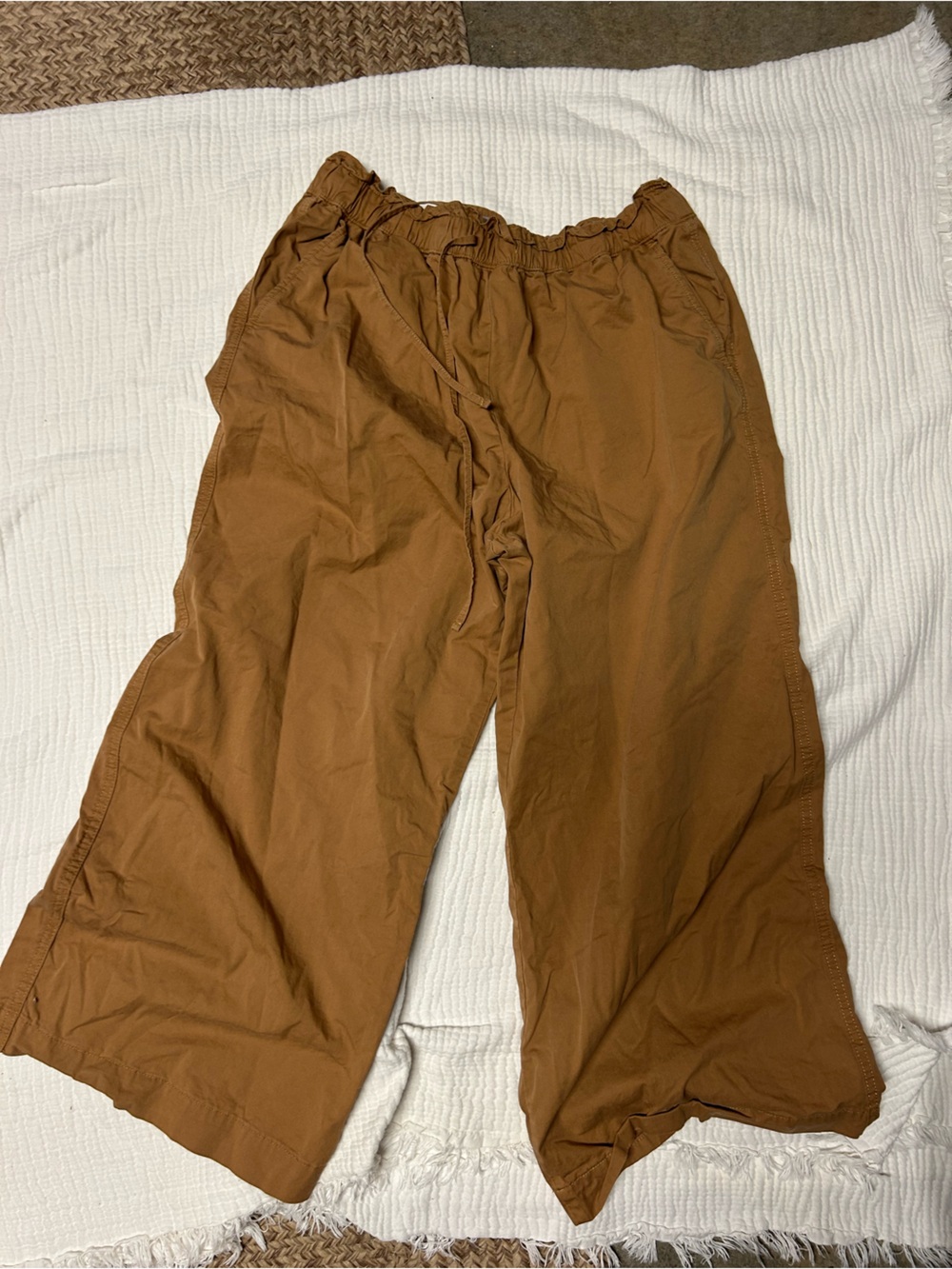LOFT Rust Brown Elastic-Waist Jogger Pants